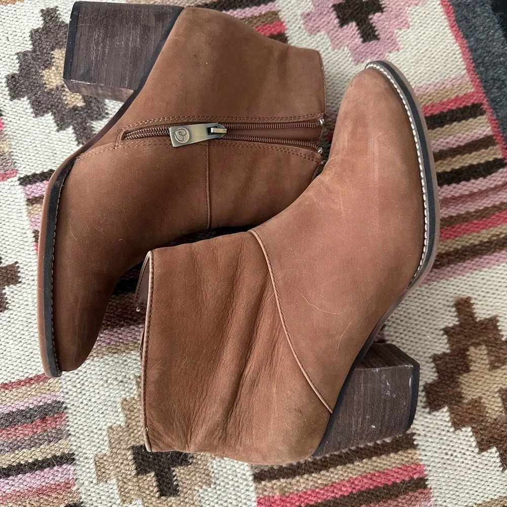 Blonde waterproof tan Brown leather Ankle Boots - Picture 6 of 11